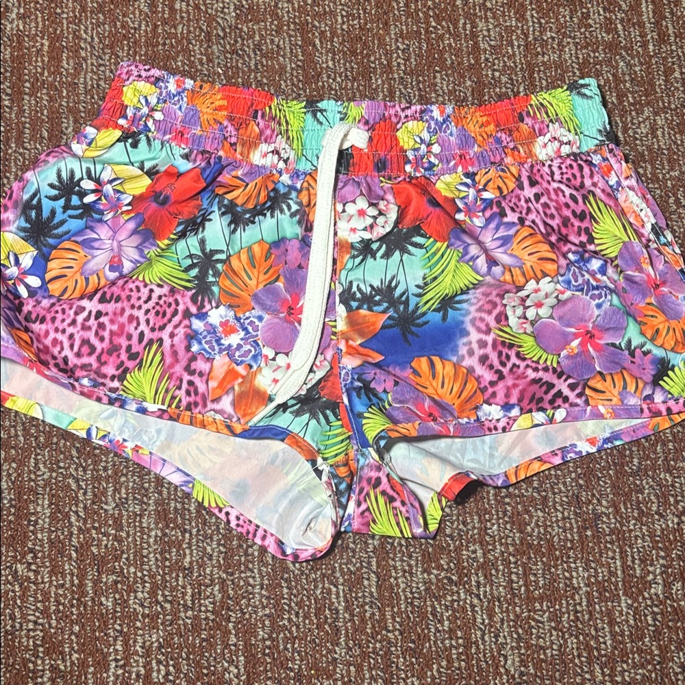 Vintage OP Floral Multicolor Shorts swim shorts Hawaiian animal print colorful M